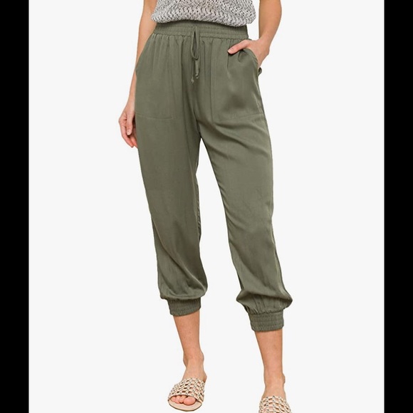 Hem & Thread Pants - Hem & Thread Women's Fashion Elastic Jogger Pants